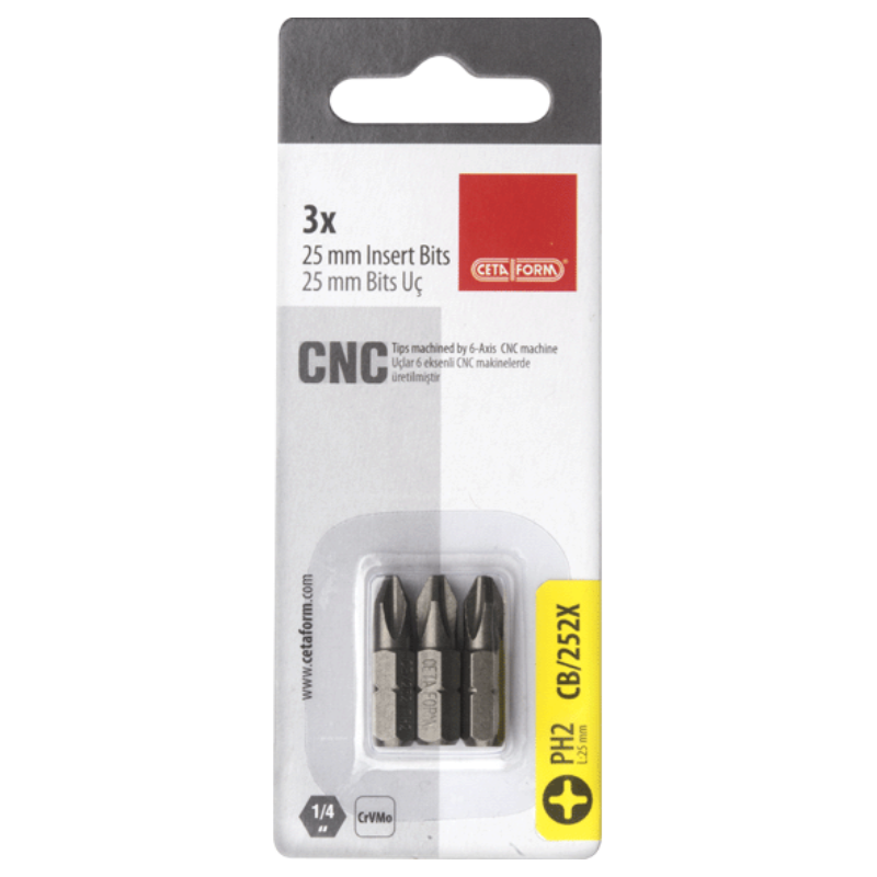 CETA FORM 3 PARÇA 1/4YILDIZ BİTS UÇ-PH3X25MM/KARTLI - CB/253X