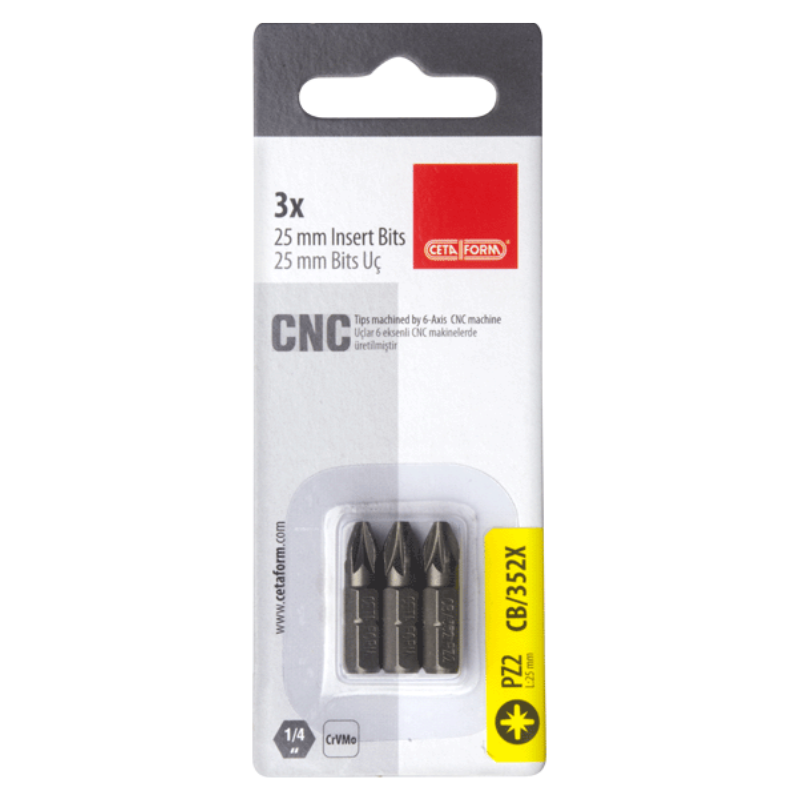 CETA FORM 3 PARÇA 1/4Pozidriv (PZ) BİTS UÇ-PZ1X25MM/KARTLI - CB/351X
