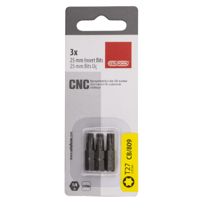 CETA FORM 3 PARÇA 1/4TORX BİTS UÇ-T15X25MM/KARTLI - CB/807X